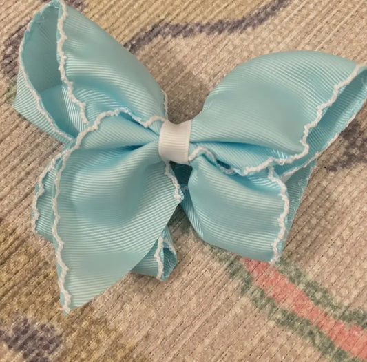 Classic Grosgrain Moonstitch Hair Bow - Medium