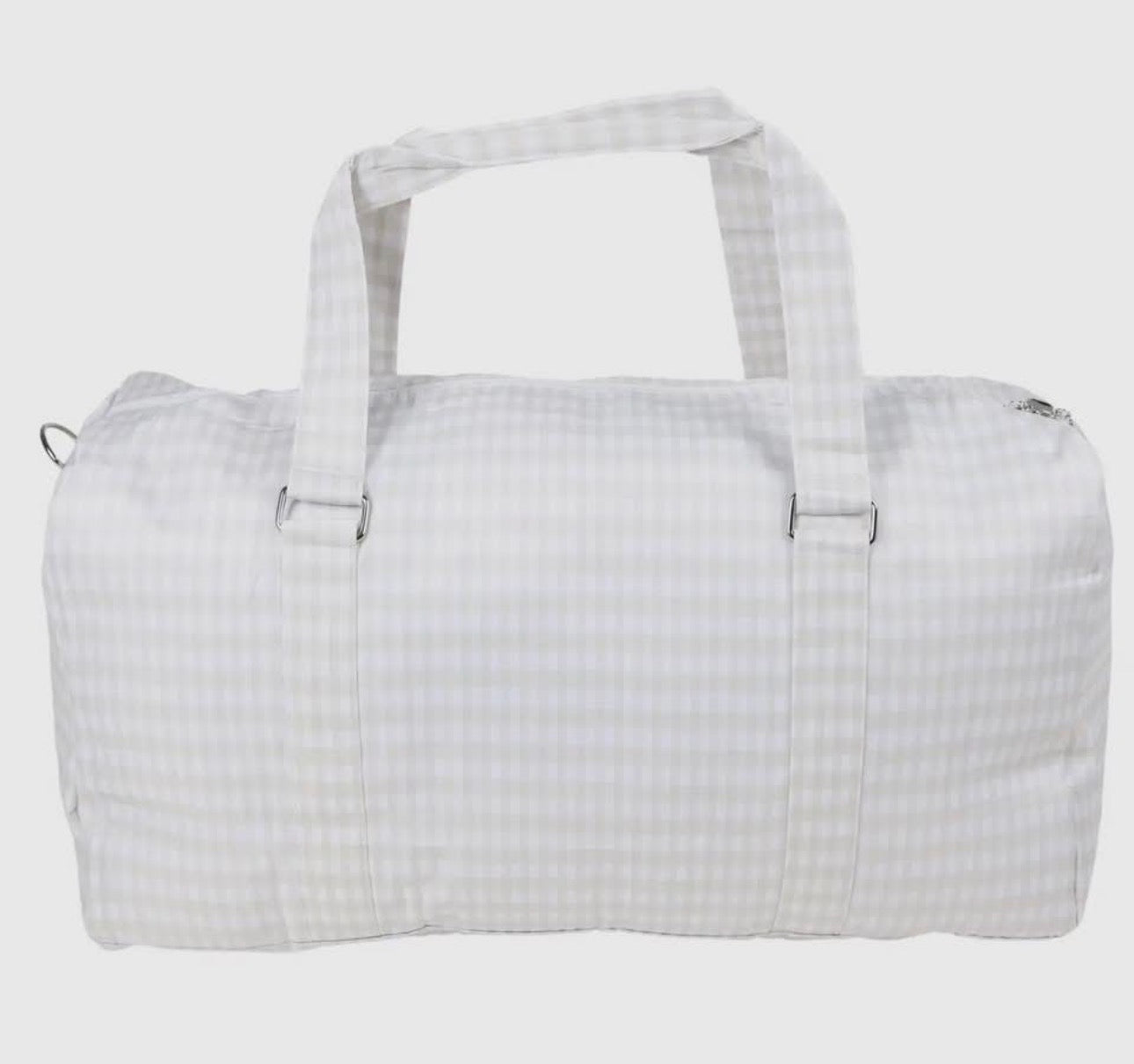 Tan Gingham Duffle