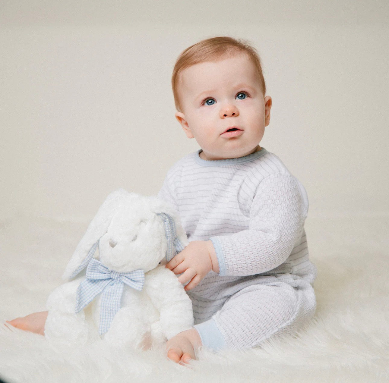 Paty - Light Blue Pima Trim Romper RTS