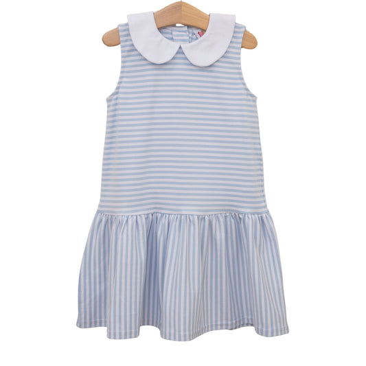 Georgia Dress - Light Blue Medium Stripe