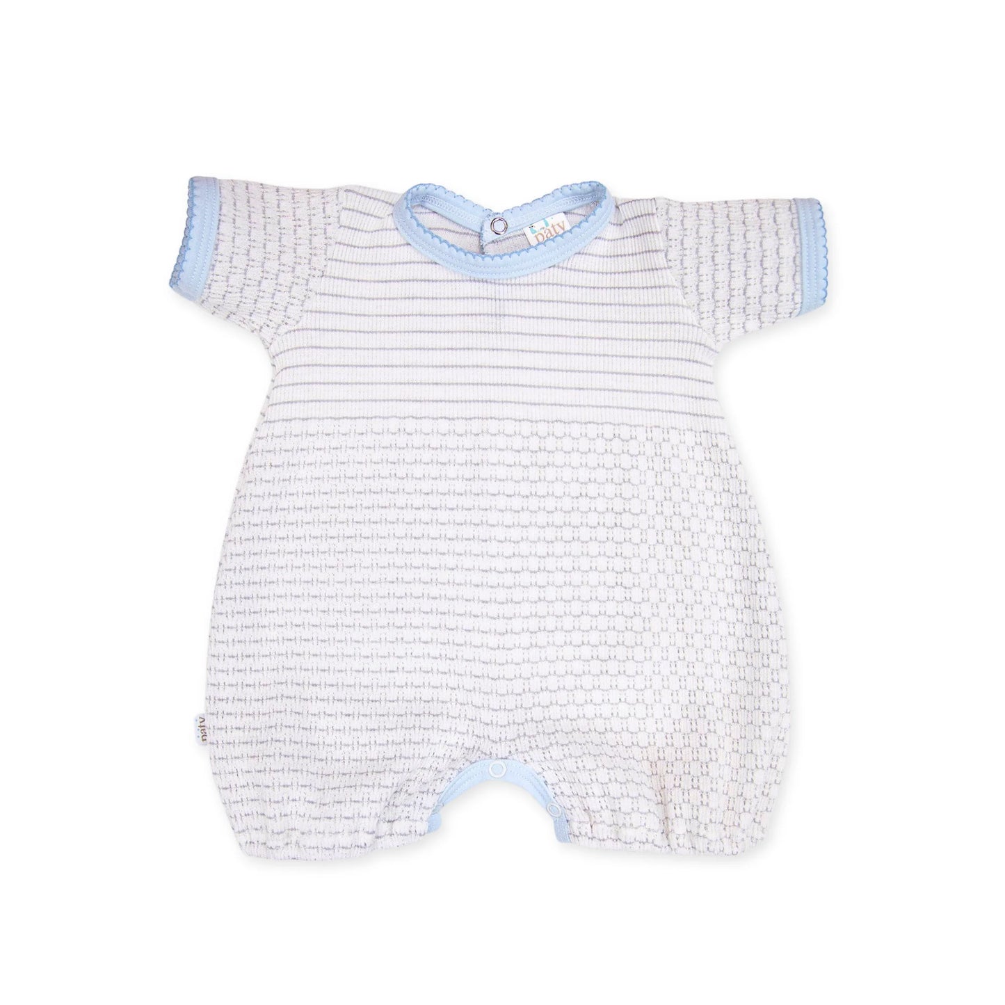 Paty Knit Pinstripe Baby Bubble with Pima Trim PREORDER