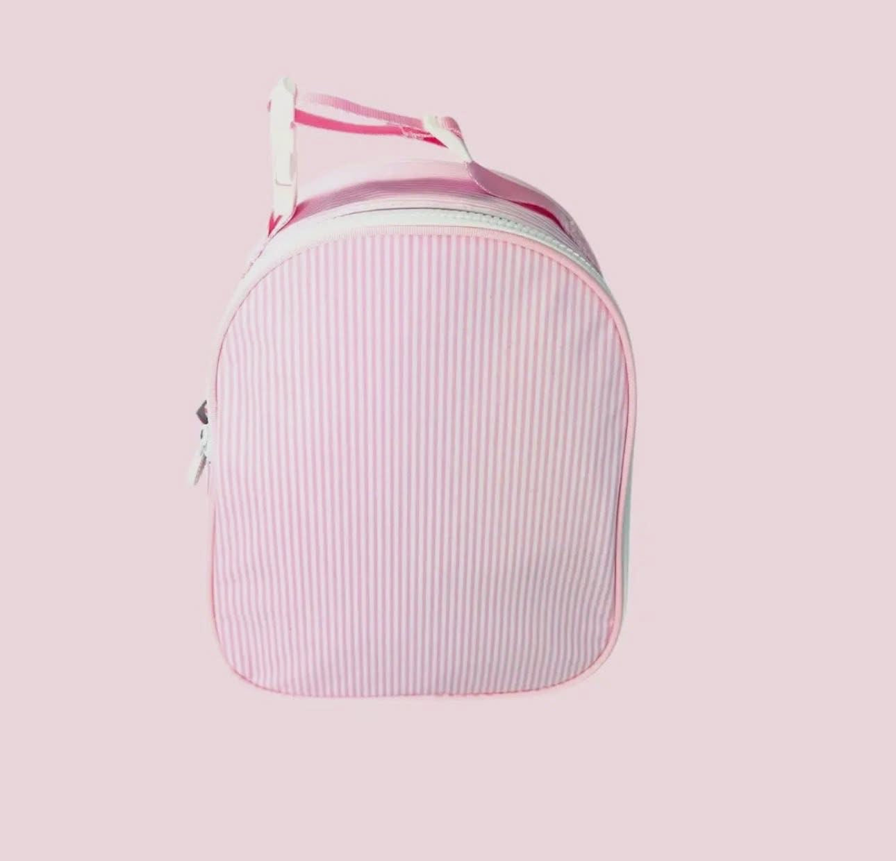 Pink Preppy Stripe Gumdrop - Lunch Tote