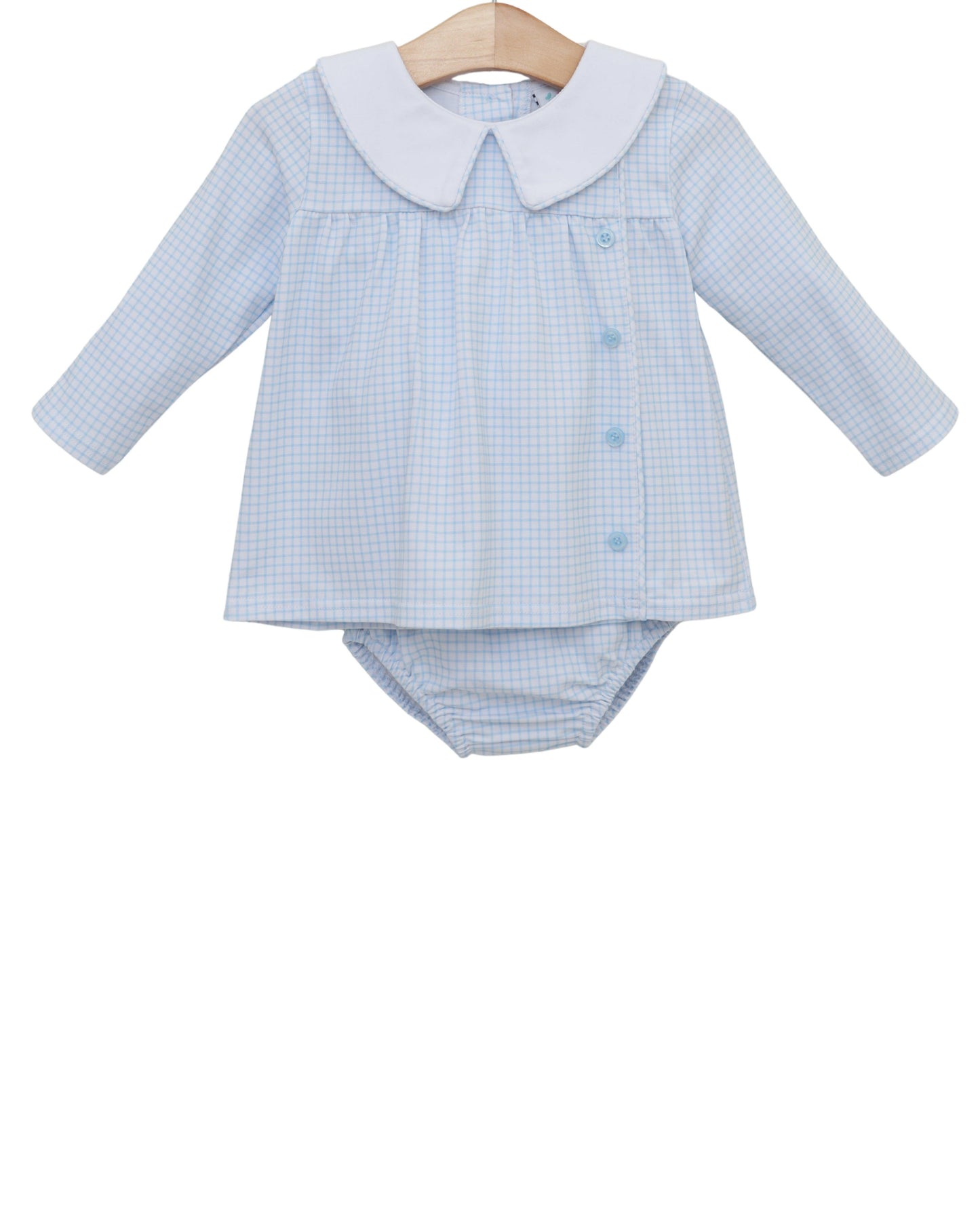 Liam Diaper Set - Light Blue Windowpane