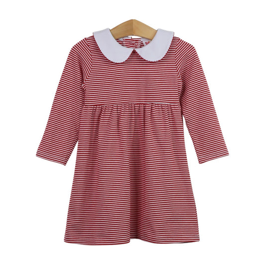 Charlotte LS Dress - Red Stripe