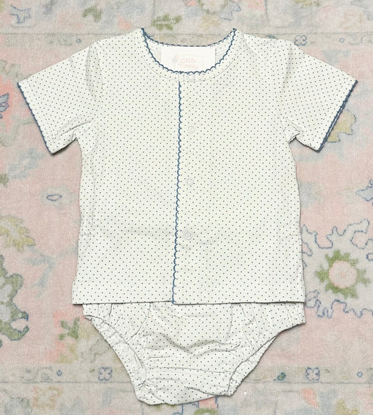 Blue Bitty Dot Diaper Set