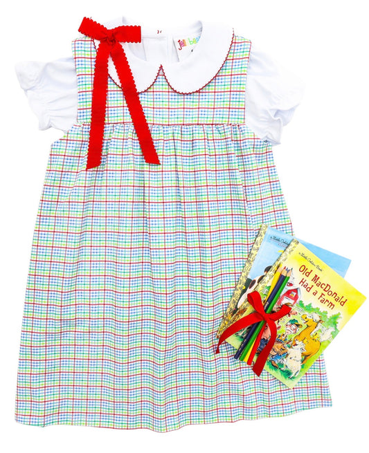 Primary Plaid Jumper Set