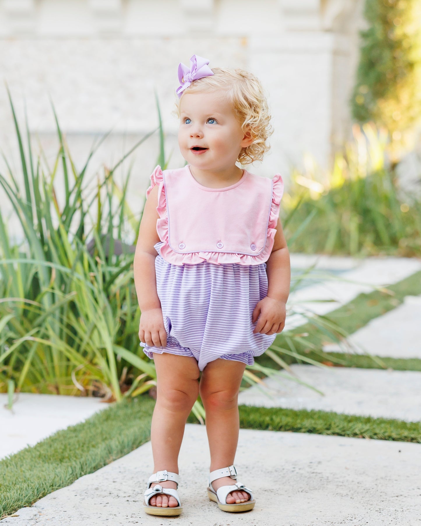 Amelia Bubble - Pink and Lavender Stripe