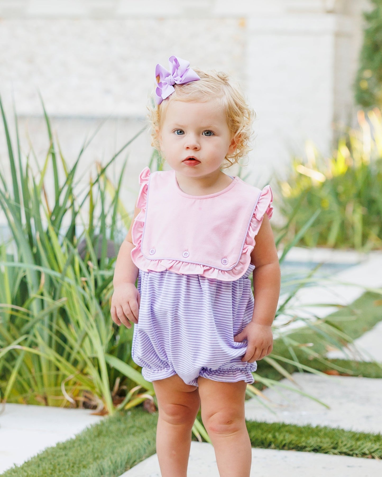 Amelia Bubble - Pink and Lavender Stripe