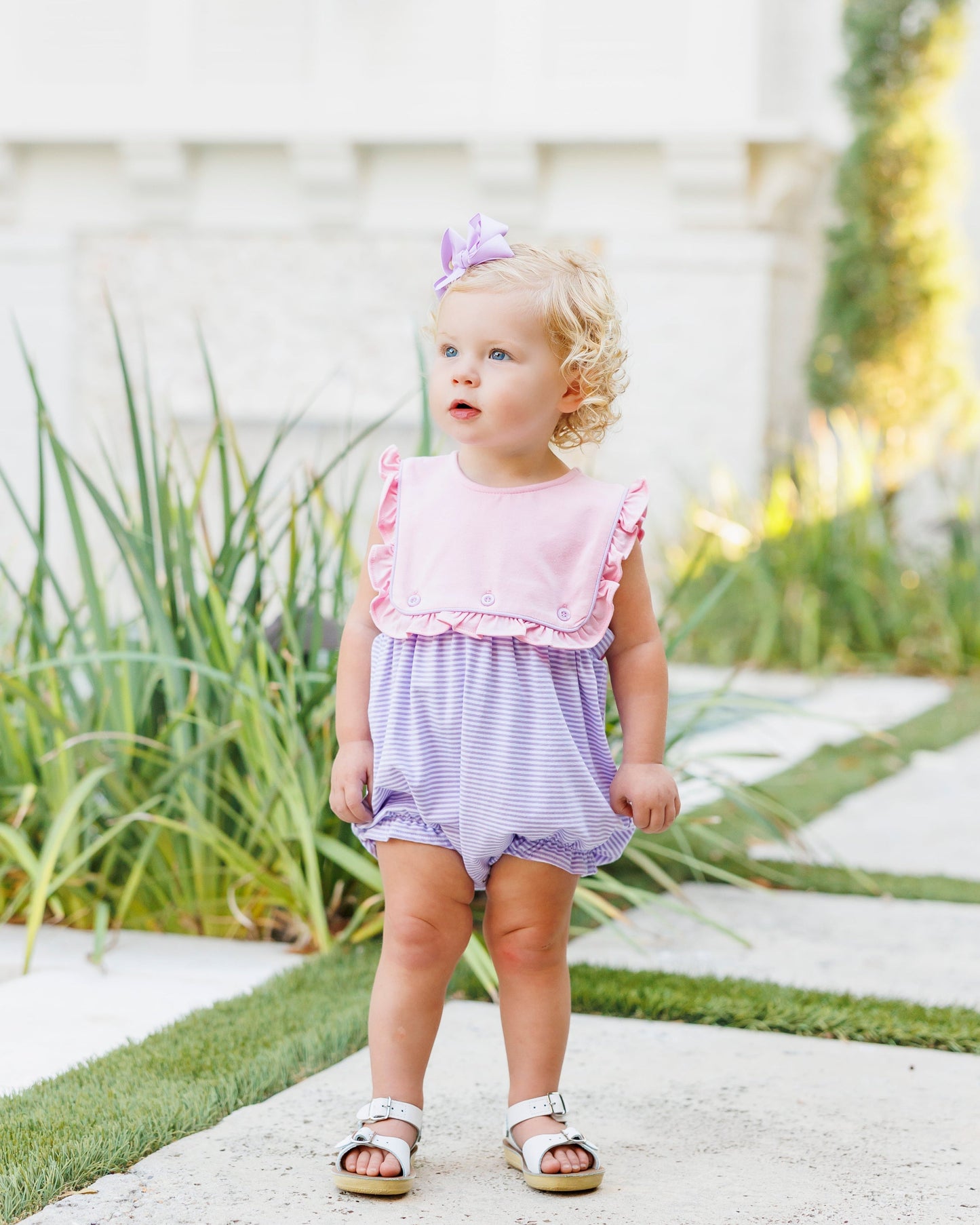 Amelia Bubble - Pink and Lavender Stripe