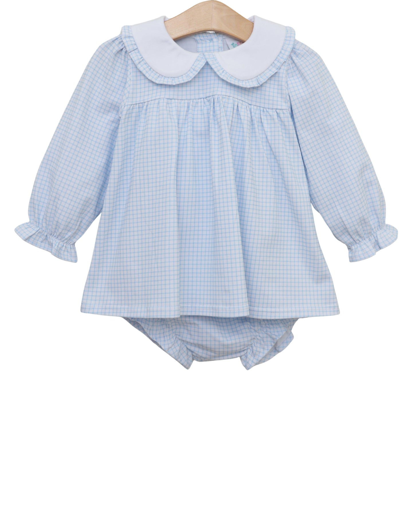 Catherine Diaper Set - Light Blue Windowpane