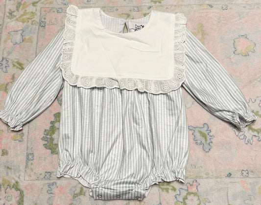 Sage Stripe Bubble - Girl