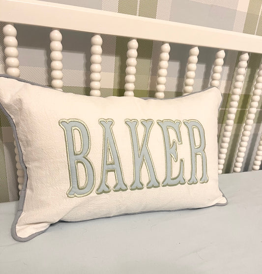 Nursery Name Pillow - Linen