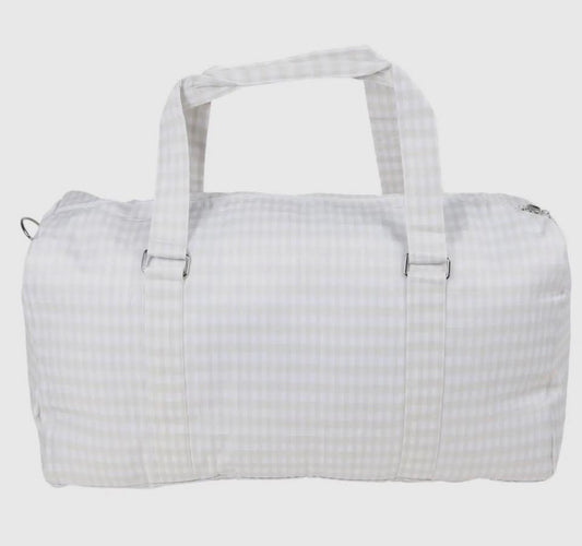 Tan Gingham Duffle