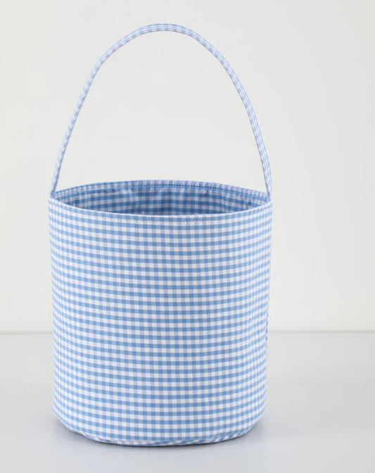 Blue Gingham Easter Bucket