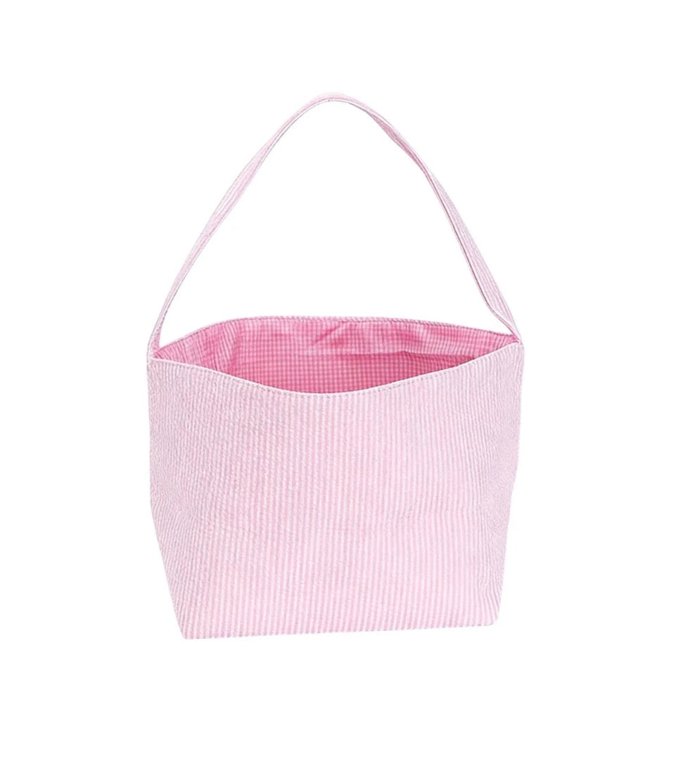 Pink Seersucker Bucket