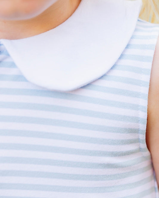 Georgia Dress - Light Blue Medium Stripe