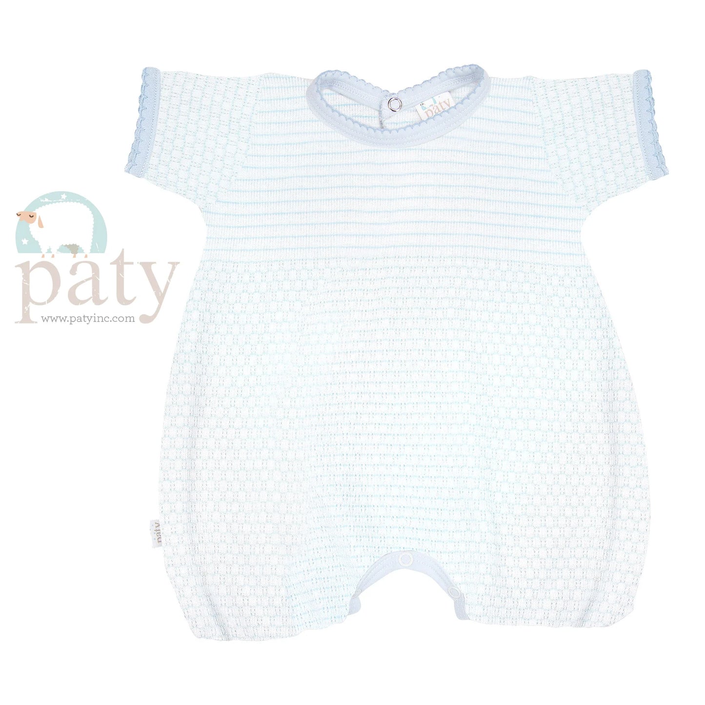 Paty Knit Pinstripe Baby Bubble with Pima Trim PREORDER