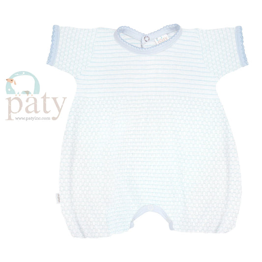 Paty Knit Pinstripe Baby Bubble with Pima Trim PREORDER