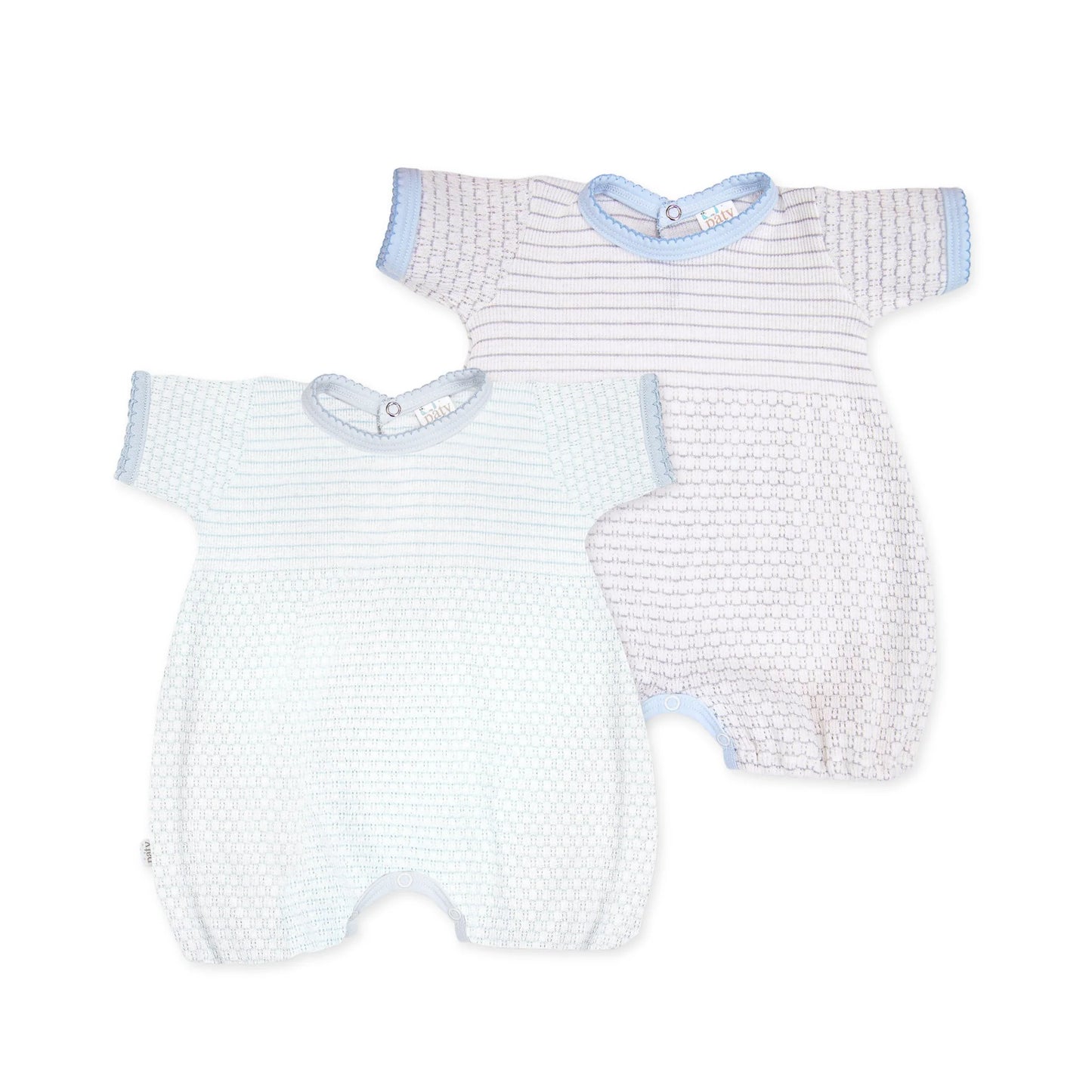 Paty Knit Pinstripe Baby Bubble with Pima Trim PREORDER