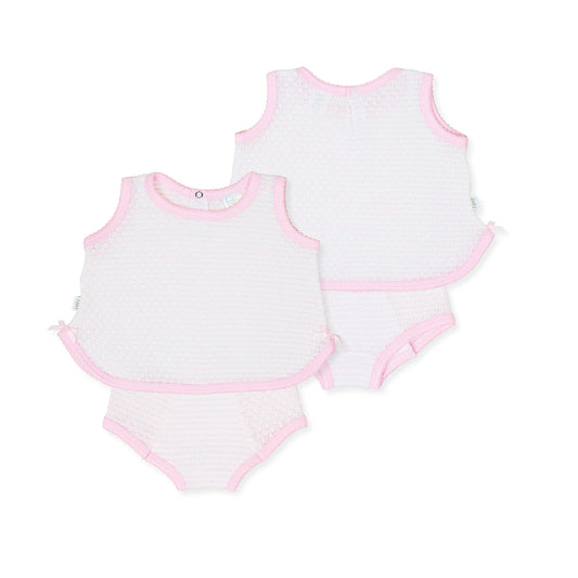 Paty Knit Pinstripe Diaper Set with Pima Trim PREORDER