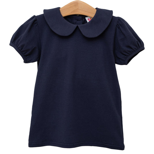 Peter Pan Collar Top - Navy