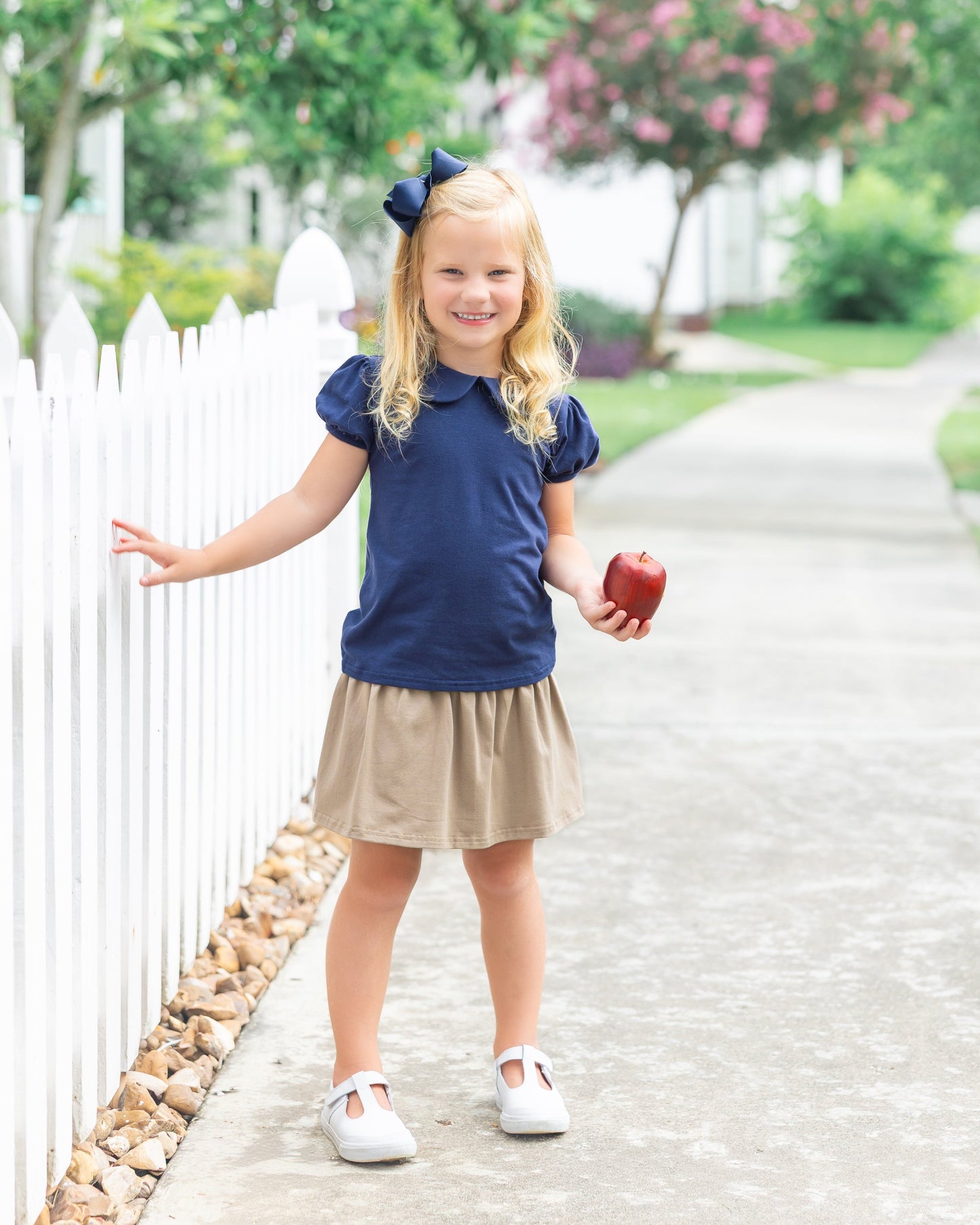 Peter Pan Collar Top - Navy