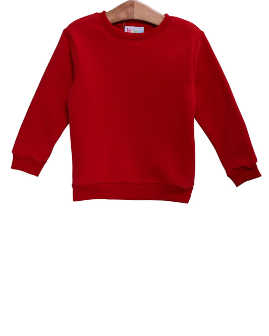Pullover Fleece Sweatshirt - Red