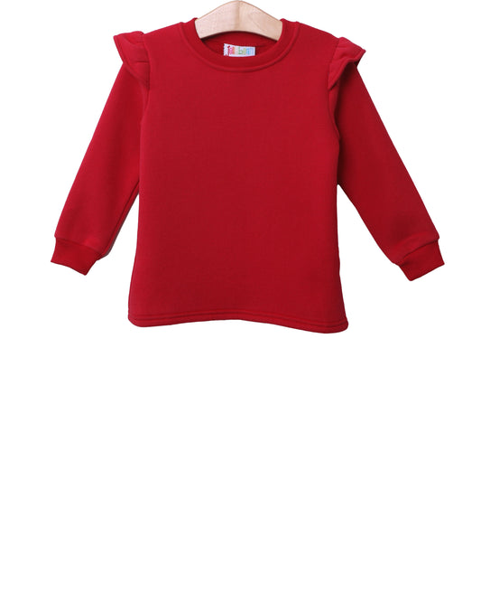Ruffle Sweatshirt - Red