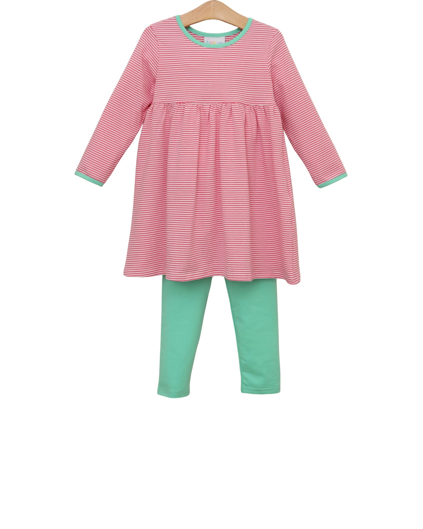 Sadie Pants Set - Pink Stripe/Mint