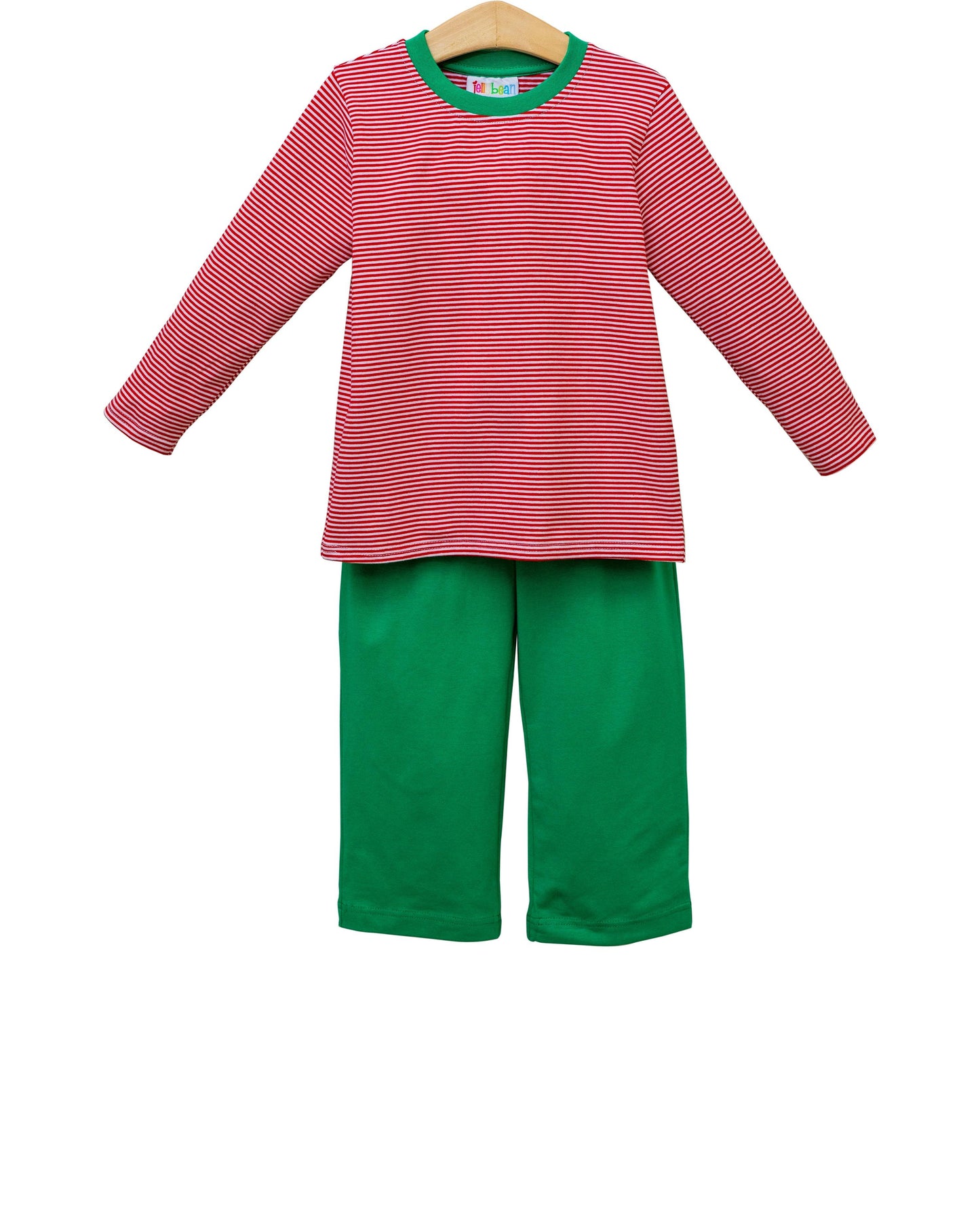 Thomas Pants Set - Red Stripe & Green